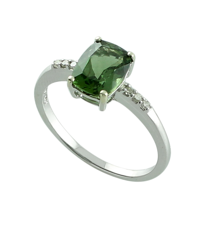 Beautiful Green Apatite Gemstone Engagement Jewelry 18k Yellow Gold ...
